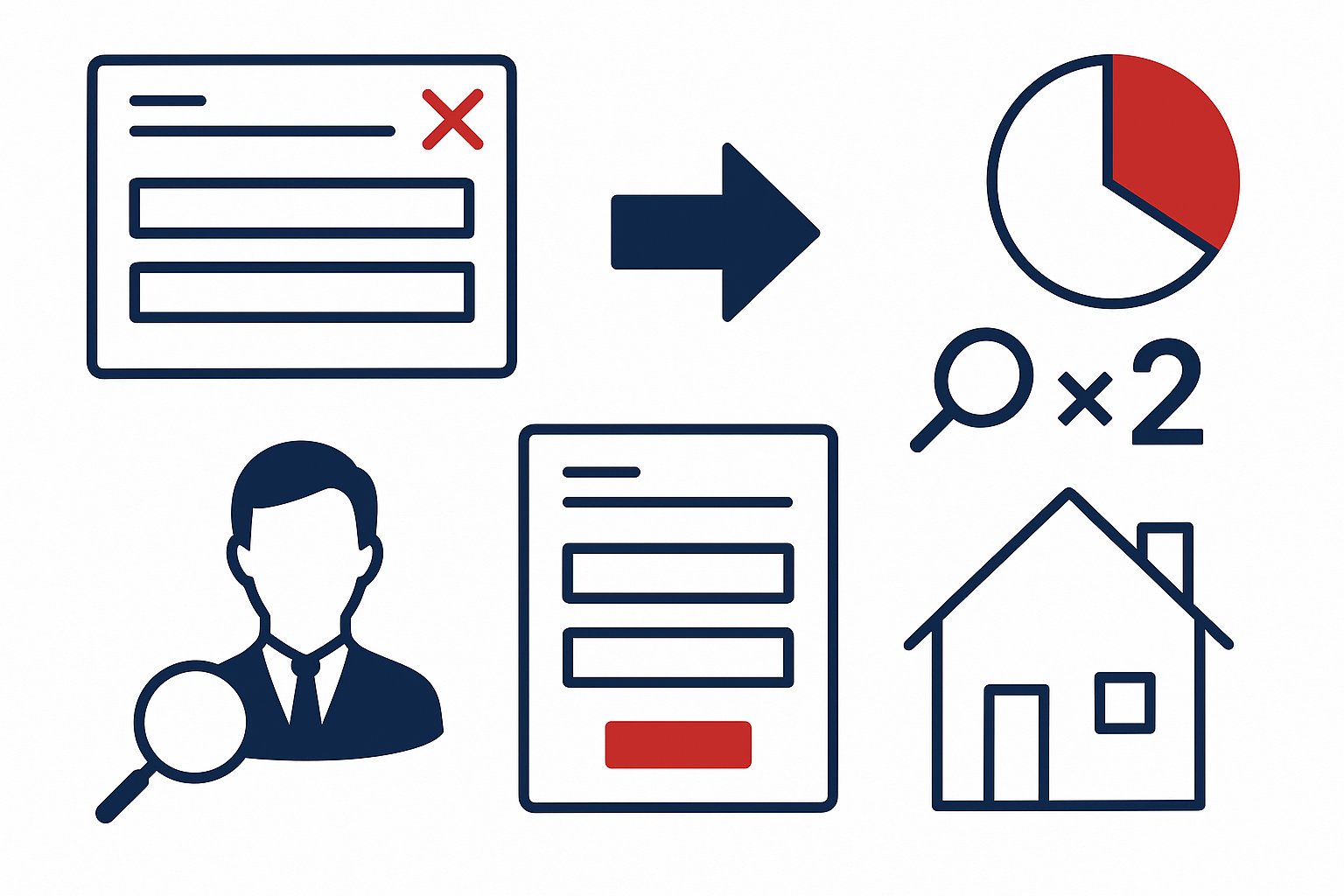 事例2:フォームのフィールド削減でリード獲得数が2倍(不動産会社)のイメージ図