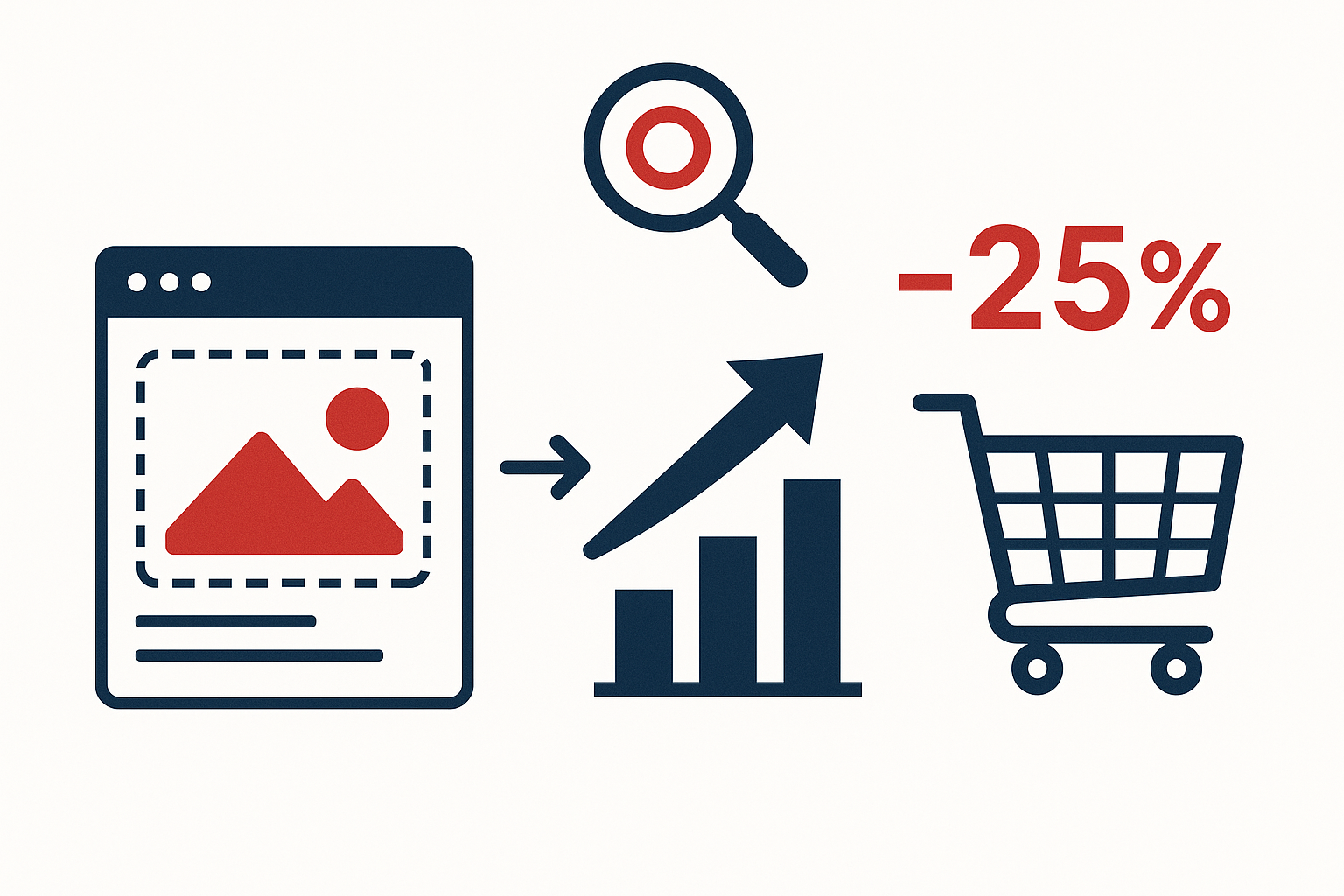 事例3:ファーストビュー画像の変更で直帰率25%改善(EC)のイメージ図