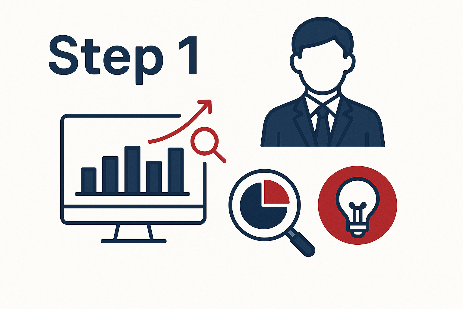 ステップ1：データ分析と仮説設定のイメージ図