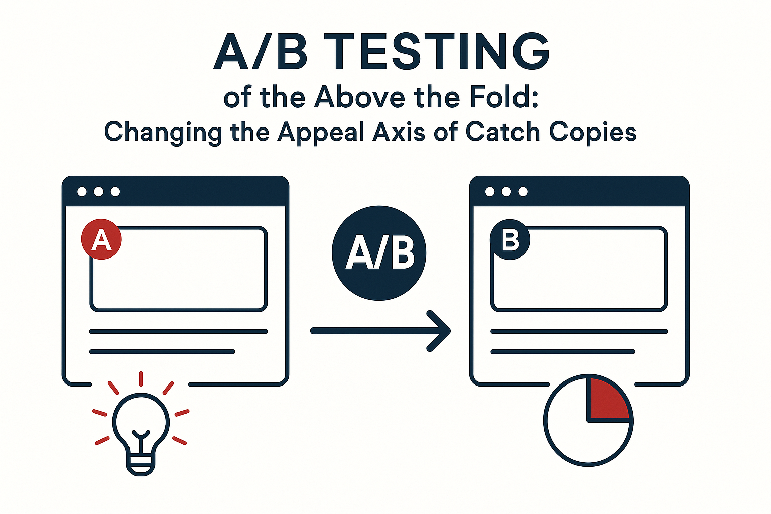 ファーストビューのABテスト：キャッチコピーの訴求軸を変えるのイメージ図