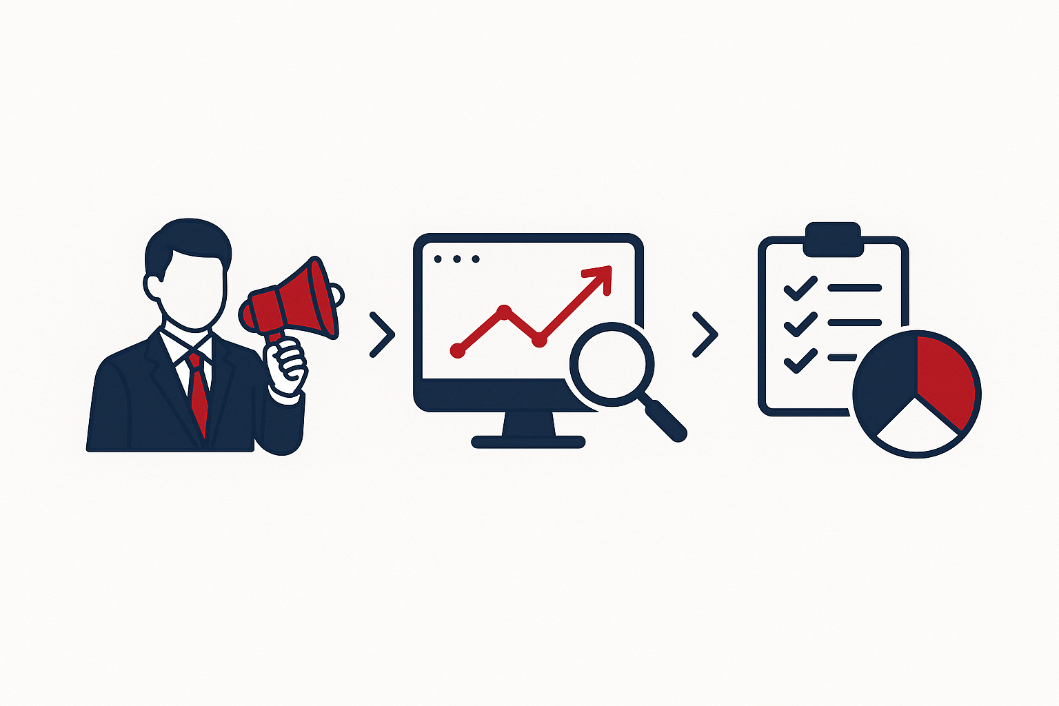 ステップ3:実施・モニタリング・分析のイメージ図