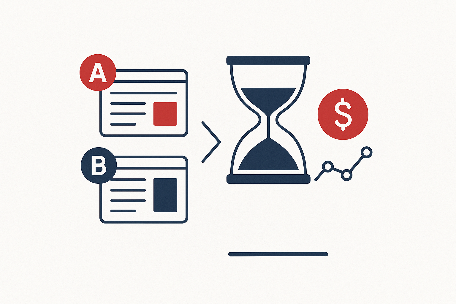 ABテストのデメリット①：時間・トラフィックコストの問題のイメージ図