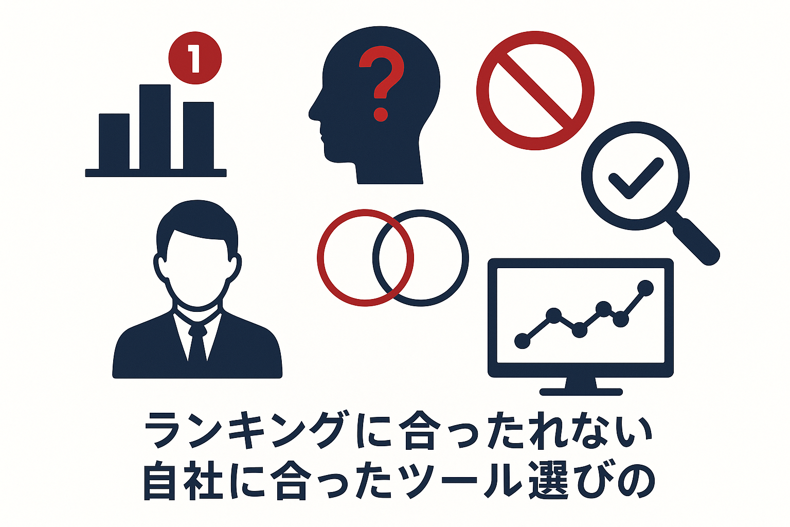 ランキングに惑わされない:自社に合ったツール選びの本質のイメージ図
