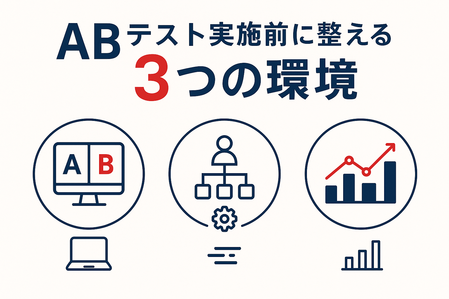ABテスト実施前に整えるべき3つの環境のイメージ図